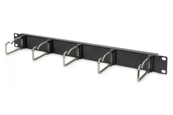Digitus 19" panel pre správu káblov čierny / Rack príslušenstvo / 1U / 5x káblový držiak (DN-97667)