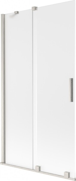 MEXEN/S - Velár dvojkrídlová posuvná vaňová zástena 100 x 150, dekor, nikel kartáčovaný 896-100-000-31-97