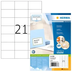 Herma Etikety Premium A4 biela / Etikety / papier / 70x42,3 mm / 2100 ks (4668)