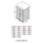 CERANO - Sprchovací kút Antelo L - Ľ/P - 6 mm - chróm, transparentné sklo - 76x60 - otočný CER-666805