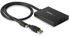 StarTech adaptér Mini DisplayPort na Dual-Link DVI-I čierna / 2560x1600 px / 144 Hz / napájanie USB (MDP2DVID2)
