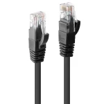 Lindy Cat6 U/UTP čierna 1 m / Patch kábel / RJ-45 / Tienené konektory (48077)