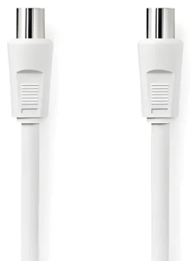 Nedis Koaxiálny kábel biela / IEC (Koax) zástrčka - IEC (Koax) zásuvka / 75 Ohm / Dvojité tienenie / 90 dB / 2 m (CSGL40000WT20)