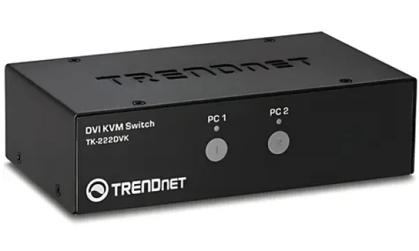 Trendnet TK-222DVK / KVM prepínač / 2- Port / DVI-I / USB Hub / Audio (TK-222DVK)