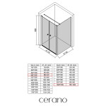 CERANO - Sprchovací kút Antelo L - Ľ/P - 6 mm - čierna matná, transparentné sklo - 88x100 - otočný CER-666505