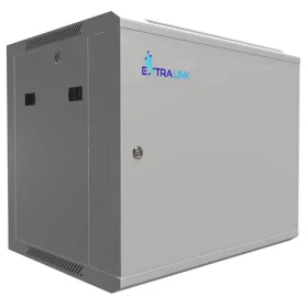 Extralink 19" nástenný rozvádzač 9U 600x450 sivá / Nástenný rozvádzač / montovaná / nosnosť 55 kg / kovové dvere (EX.13018)