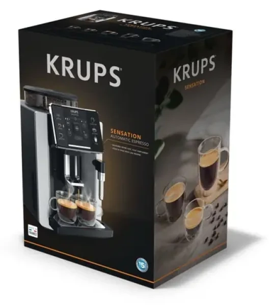 Krups Sensation EA910810 šedá-čierna / Automatický kávovar / Napeňovač mlieka / Dotykové ovládanie / 1450 W (EA910810)