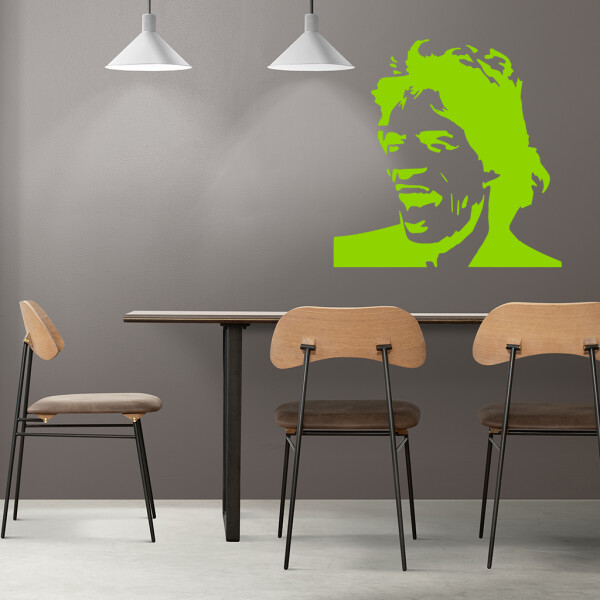 Veselá Stena Samolepka Mick Jagger Farba: zelená, Veľkosť: 40 x 40 cm