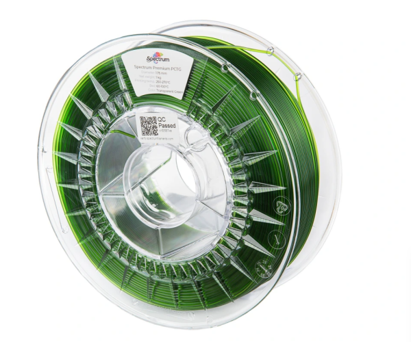 PCTG Premium filament Green Transparent 1,75 mm Spectrum 1 kg