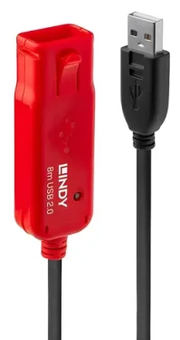 Lindy USB 2.0 Active Extension Pre čierna / Predlžovací kábel USB / 8 m / 480 Mbit/s (42780)
