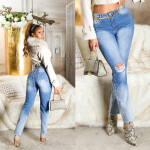 Sexy Highwaist Mom Jeans with color gradient denimblue