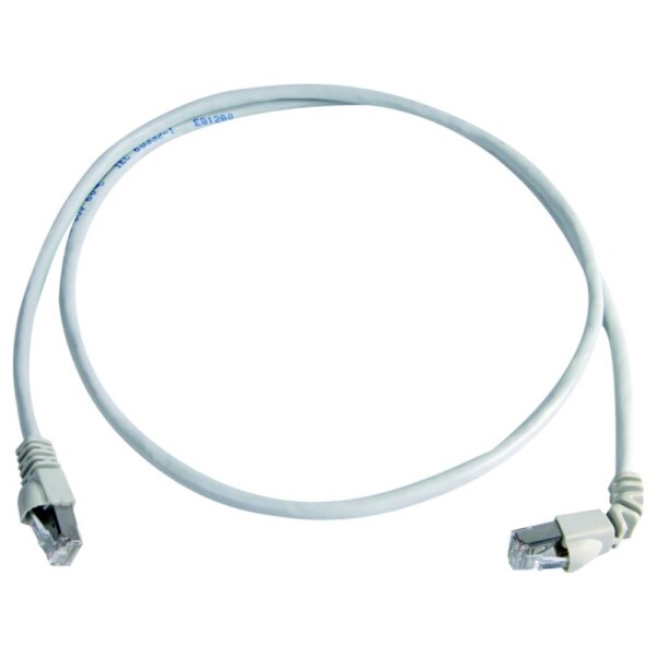 Telegärtner 100008010 RJ45 sieťové káble, prepojovacie káble CAT 6A S/FTP 0.5 m sivá samozhášavý, s priechodkou chrániacou proti zlomeniu 1 ks; 100008010