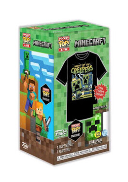 Funko Pocket POPTee: Minecraft Blue Creeper(M)