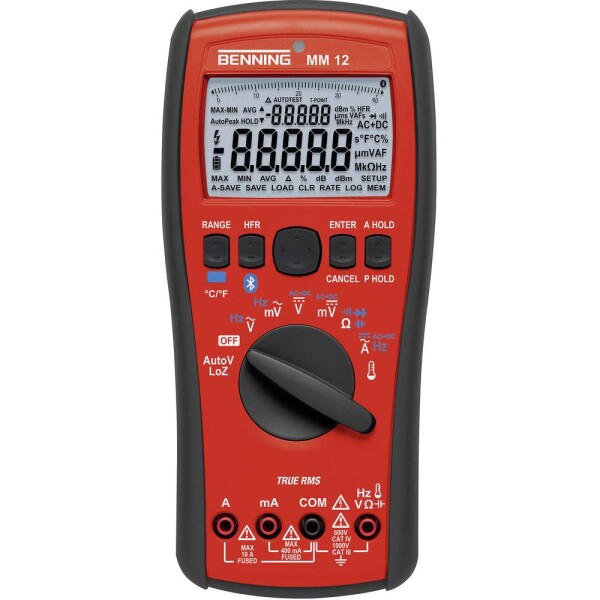 Benning MM 12 digitálne/y ručný multimeter, Kalibrované podľa (ISO), datalogger, LoZ, CAT IV 600 V, CAT III 1000 V, Displej (counts): 40000; 44088-ISO