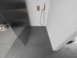 MEXEN/S - Kioto Sprchová zástena WALK-IN 100 x 200, prúžky 8 mm, meď kartáčovaná 800-100-101-65-09