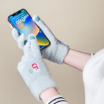 Dámské zimní rukavice na telefon se a vánočním zelené dámské model 22083405 - Hurtel zelená