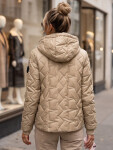 Dámska prechodová bunda s odnímateľnou kapucňou, farba kamelová, FashionStreet TY5780 XXL
