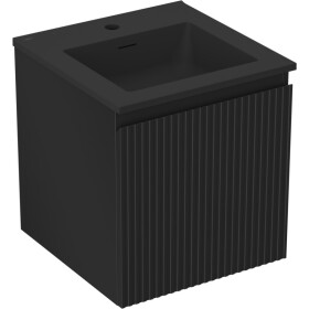 MEXEN/S - Rivel kúpeľňová skrinka 45 cm s umývadlom Otis, 1 šuplík, reliéf, čierna mat 91A20-04547-1-BF71-W18M71