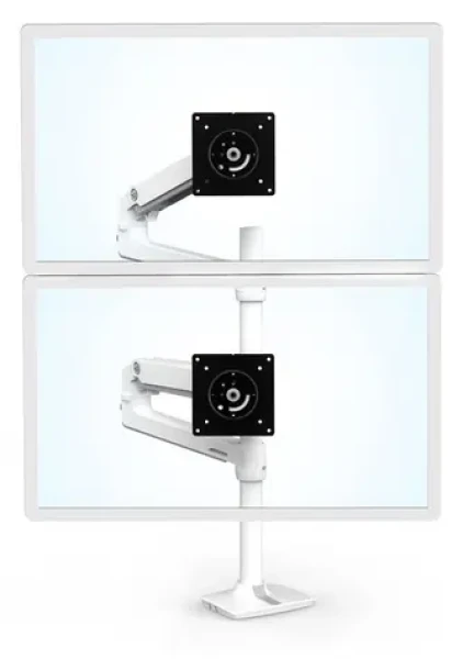 Ergotron LX Dual Stacking Arm Tall Pole biela / Stolový držiak pre 2 LCD / Do 40" / VESA 75x75, 100x100 (45-509-216)