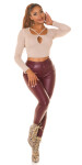 Sexy leather look high waist pants black 44