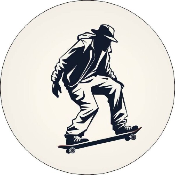 Jedlý papier skateboardistu čiernobiely 19,5 cm - Pictu Hap - Pictu Hap