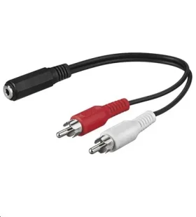 MicroConnect Audio adaptér jack 3.5mm (F) - 2x RCA (M) 0.2m čierna (AUDALH02)