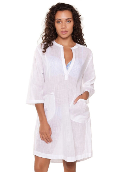 Plážové šaty 7225 biele - LingaDore Bílá 3XL