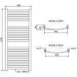 MEXEN - Helios vykurovací rebrík/radiátor 1200 x 500 mm, 448 W, zlatá W103-1200-500-00-50