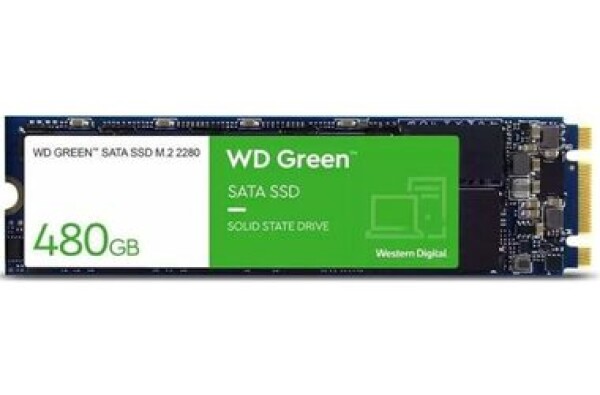 WD Green M.2 SATA 480GB / M.2 80mm / SATA III / MLC / R: 1000MBs / W: 500MBs / MTBF 1mh / 3R (WDS480G3G0B)