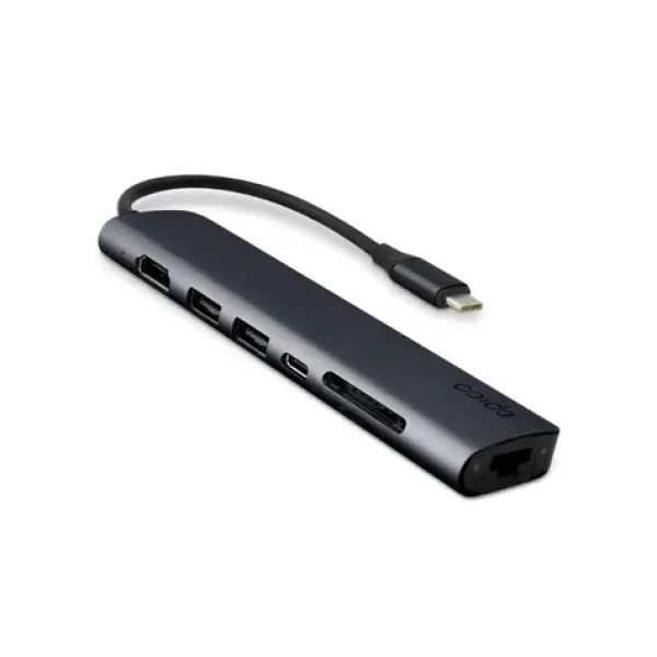 Epico 7v1 Hub tmavo atramentová / 100W USB-C PD / 2x USB-A / 1x HDMI / 1x Ethernet / slot SD/MicroSD (9915111900121)
