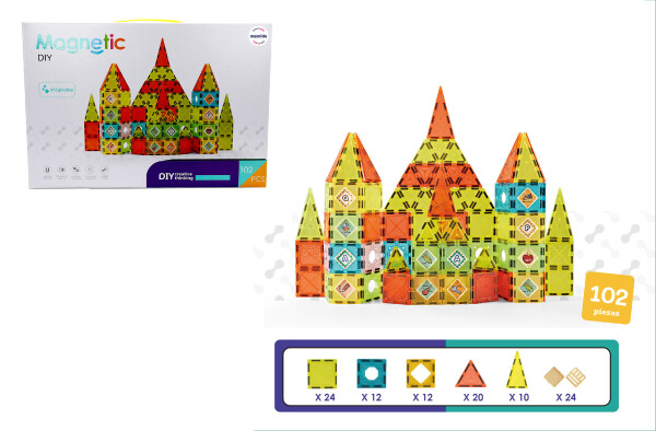 Mamido Mamido Farebná magnetická stavebnica 102 dielikov MT1516