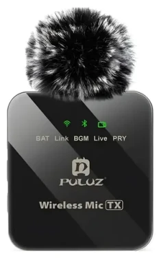 Puluz Bezdrôtový klopový mikrofón USB-C / Klopový mikrofón / 2,4 GHz / 48 kHz / ENC redukcia šumu (PU646B)