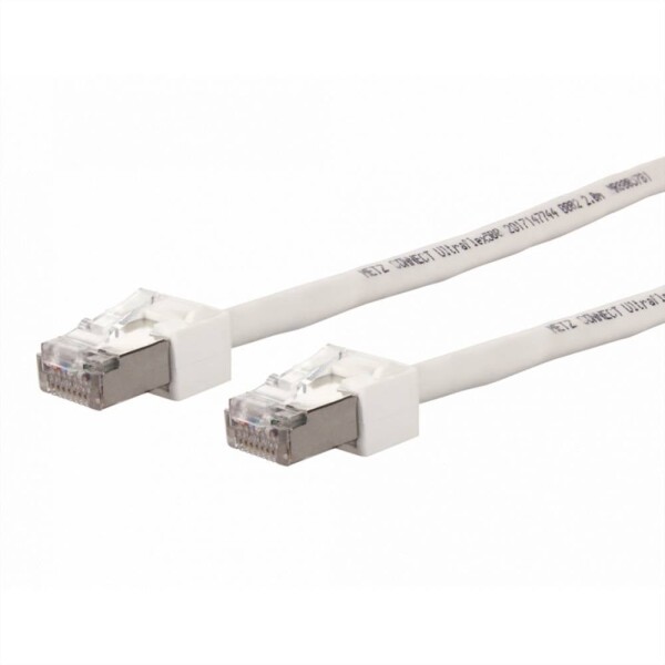 Metz Connect 13084U5088-E RJ45 sieťové káble, prepojovacie káble CAT 6 S/FTP 5.00 m biela dvojžilový tienený, bez halogénov, samozhášavý 1 ks; 13084U5088-E