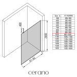 CERANO - Sprchová zástena Walk-in Onyx Top Cube Ľ/P - 8 mm - hranatá vzpera - čierna matná, bronzové sklo - 100x200 CER-689152