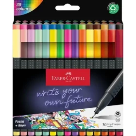 Faber-Castell Grip Finepen Popisovač - 0.4 mm plastové púzdro 30 ks (151630)