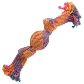 Dog Fantasy Hračka - prethovadlo s loptičkou farebný vzor 2. 2 knôty 33cm (124-13052)