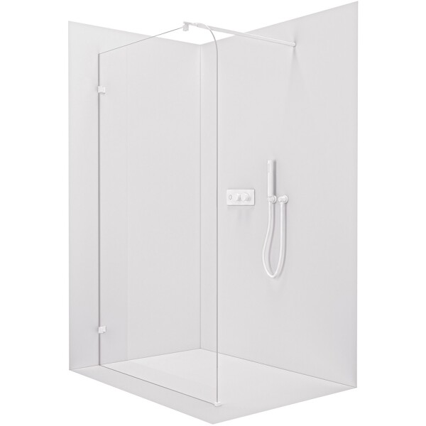 CERANO - Sprchová zástena Walk-in Orbis Round Ľ/P - 8 mm - guľatá vzpera - biela matná, transparentné sklo - 150x200 CER-978771