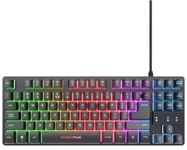 Trust Podświetlana klawiatura gamingowa GTX 833 Thado TKL Čierna Trust