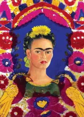 EUROGRAPHICS Puzzle Portrét Frídy Kahlo v ráme