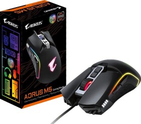 GIGABYTE AORUS M5 / Herná optická myš / USB / 16 000 DPI / RGB Fusion 2.0 / čierna (GM-AORUS M5)