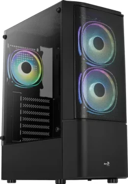 AeroCool Quantum Mesh v3 čierna / PC skriňa / ATX / mATX / mITX / 2x USB-A 3.0 / 1x USB-A 2.0 / 2x 120mm / bez zdroja (ACCM-PV31133.11)
