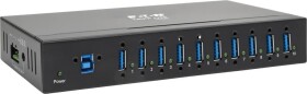 Eaton Eaton Tripp Lite series 10-Port Industrial-Grade USB 3.0 SuperSpeed Hub - 20 kV ESD Immunity, Iron Housing, Mountable - Hub - 10 x SuperSpeed USB 3.0 - an DIN-Schiene montierbar, wandmontierbar