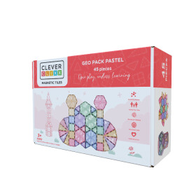 Mamido Cleverclixx Pastel Magnetická stavebnica Geo Pack 45 ks