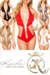 Sexy Neck-Monokini with )(-Buckle LEO S