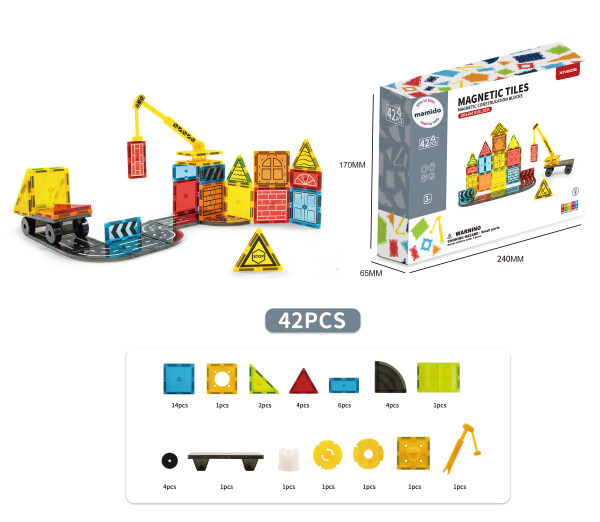 Mamido Mamido Magnetická stavebnica dopravné mesto 42 dielikov, žeriav MT1490
