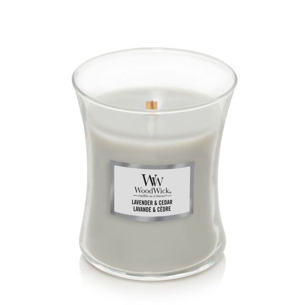 Woodwick Lavender amp; Cedar 275 g - sviečka stredná / doba horenia: až 65h (5038581103006)