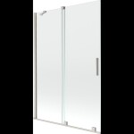 MEXEN/S - Velár dvojkrídlová posuvná vaňová zástena 120 x 150, transparent, nikel kartáčovaný 896-120-000-01-97