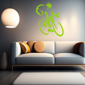 Veselá Stena Samolepka Cyklista Farba: zelená, Veľkosť: 100 x 120 cm