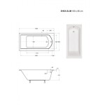 BESCO - Obdĺžniková vaňa SHEA - Nožičky k vani - S nožičkami, Rozmer vane - 180 × 80 cm VANSHEA180+OLVPINOZSTELWD