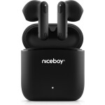 Niceboy HIVE Beans čierna / TWS bezdrôtové slúchadlá / Bluetooth 5.0 / IPX4 / Handsfree / Nabíjacie púzdro (hive-beans-black)